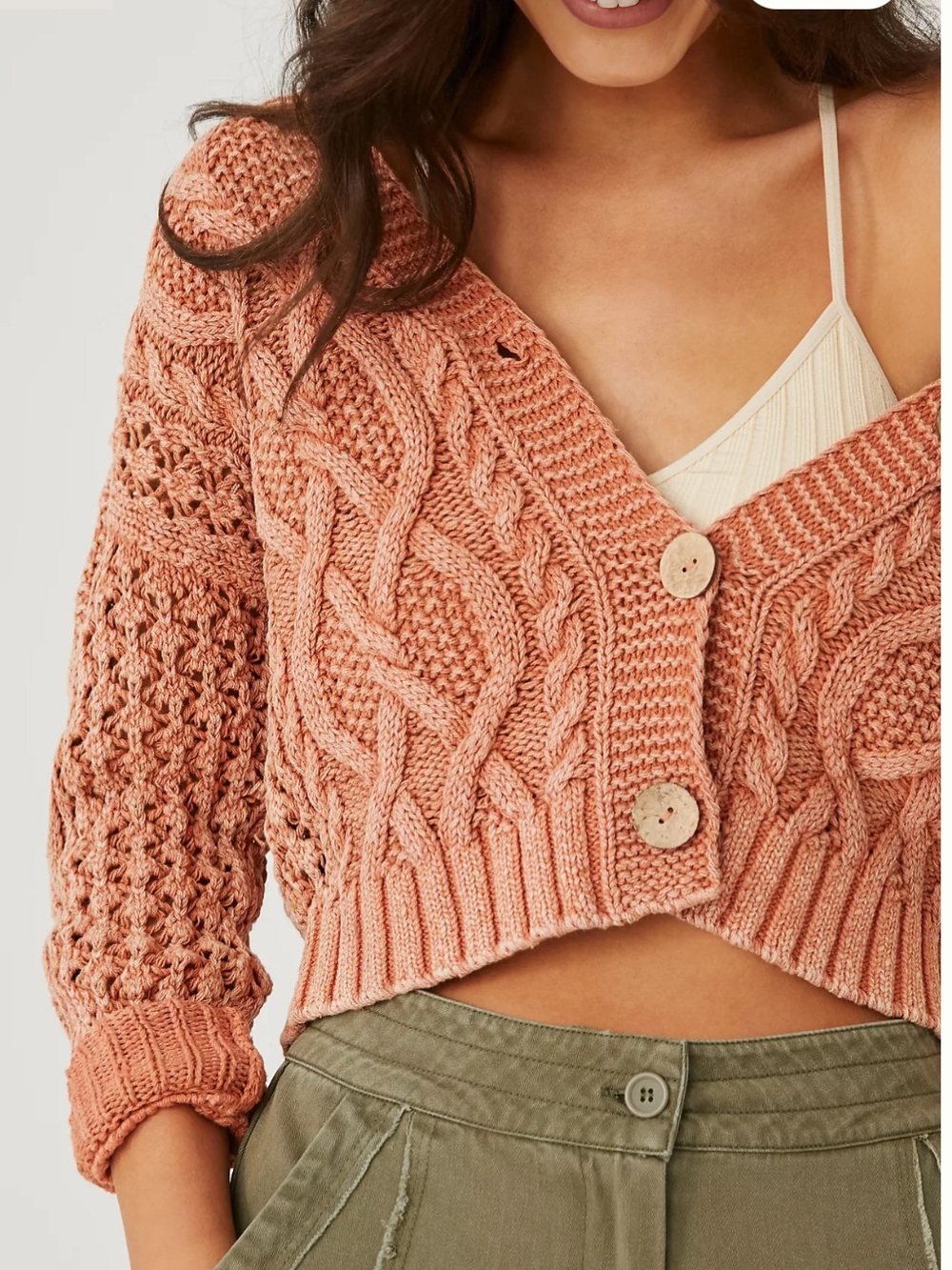 Anthropologie Pilcro Cable-Knit Cardigan Sweater